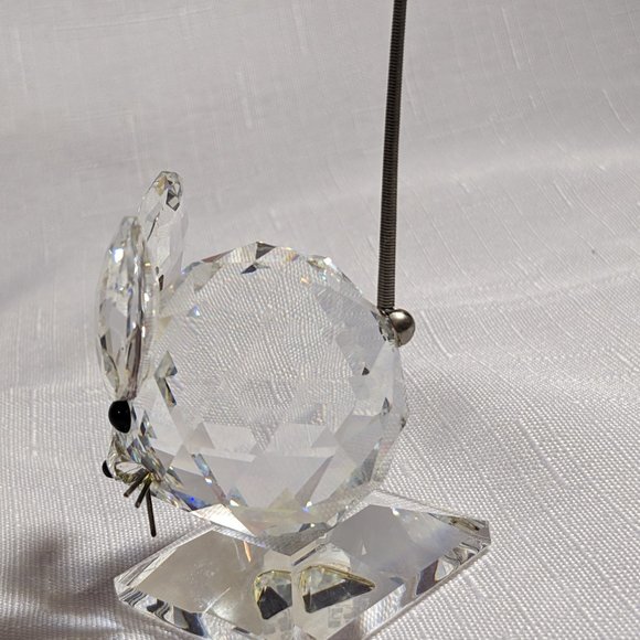 Lge Swarovski 1980's Mouse Spring Tail Sits on A Square Base Not Original Box - Picture 6 of 12